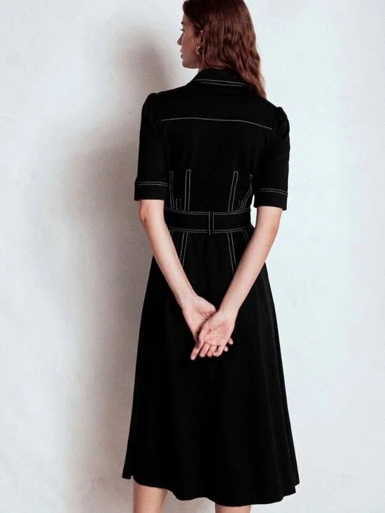 Boden Anita Ponte Shirt Dress - Size 6P - Picture 3 of 11